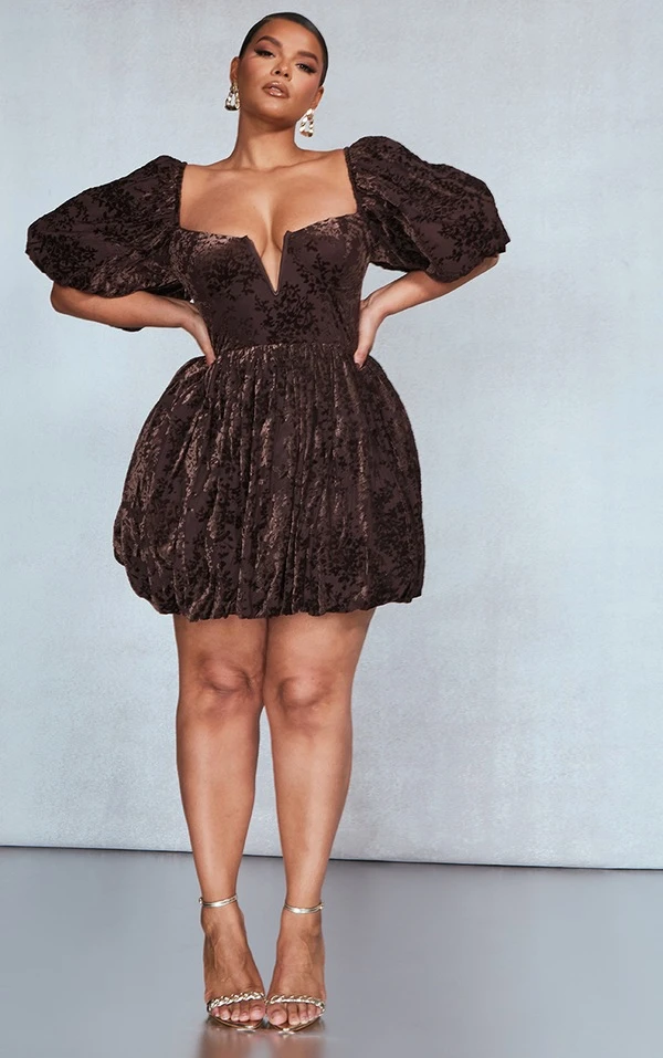 Plus Robe Bouffante Dévorée Chocolat à Barre En V 3 Plus Robe Bouffante Dévorée Chocolat à Barre En V
