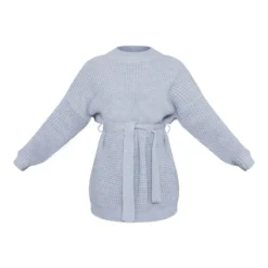 Robe Pull En Maille Tricot Gaufrée Grise -Jolie Vêtue Soldes Magasin b0655f66ca396748b3593009f8481f39fd6c560c cnc0457 5