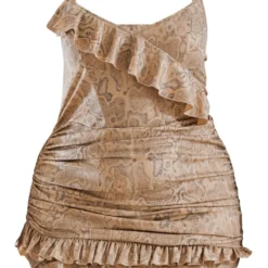 Plus Robe Moulante Gris Pierre à Imprimé Serpent Et Volants -Jolie Vêtue Soldes Magasin b0673ee86f5fd08974478bd993a41051dd4bb303 cnc9568 5