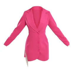Robe Blazer En Maille Tissée Rose Vif à Ourlet à Franges Strassées -Jolie Vêtue Soldes Magasin b06a02365d1a32bd48d4620229d820468a7937be cnd9129 5