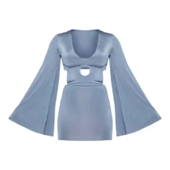 Robe Très Moulante Gris Anthracite à Découpes Et Manches évasées -Jolie Vêtue Soldes Magasin b0b06b4eee7cc964ead5dcb899049c9b97e9d12f cnc1310 5