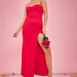 Robe Longue Bustier En Néoprène Rouge à Détail Bonnets -Jolie Vêtue Soldes Magasin b0ee637d93388da80380368d7908ebe5bc0afee3 cnd9033 3