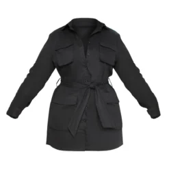 Plus - Robe Chemise Noire Style Utilitaire -Jolie Vêtue Soldes Magasin b16313dd915bd7ae7cacf7fbbca6c2346d050d8c CLZ8876 3