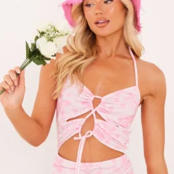Robe Droite Dos Nu Fleurie Rose à Ourlet Volanté Et Découpes -Jolie Vêtue Soldes Magasin b1c3e43eeaa9869be5152b087eed1ab74b08050f cne8570 4