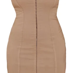 Robe Moulante Bustier Tissé Stretch Gris Pierre à Oeillets Et Agraphes -Jolie Vêtue Soldes Magasin b1e3ee6598496eb150813edc9a6ad77bd68e2242 cnc7740 5