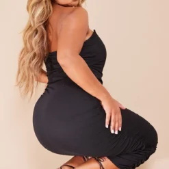 Shape Robe Mi-longue Bustier En Mesh Noir à Corset Froncé -Jolie Vêtue Soldes Magasin b225ccab04210361873ac0e682828ab9be474700 cnb0865 2