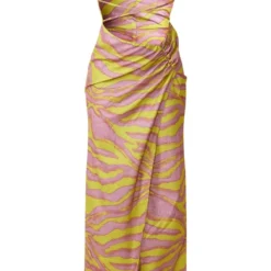 Robe Longue Multicolore Imprimé Animal Découpée Et Torsadée à Bretelles -Jolie Vêtue Soldes Magasin b26562bcd5bd219b82adf185ab690b0875726156 cne1448 5