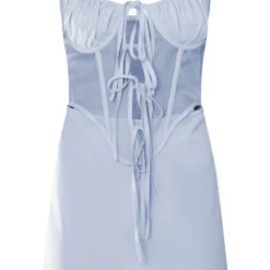 Robe Moulante Tissée Bleu Clair à Corset En Mesh Lacé -Jolie Vêtue Soldes Magasin b267943a4dc33f6d410fd3c4298ce2640e02562e cnd5871 5