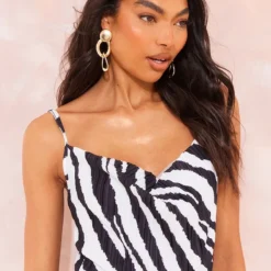 Tall Robe Longue Plissée Zèbre à Bretelles -Jolie Vêtue Soldes Magasin b28f01f1d8ed2418eeeca19cff13e0818242f550 cne8162 4