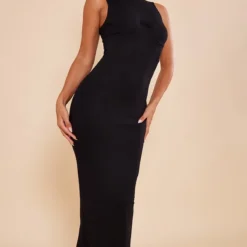 Robe Longue Noire En Maille Douce à Armatures -Jolie Vêtue Soldes Magasin b2b19dfce020cc0e4a15a1a70501f4228c465723 cnd1302 3