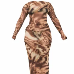 Shape Robe Longue En Mesh Marron à Imprimé Léopard Et Manches Longues -Jolie Vêtue Soldes Magasin b2cf30fc5cb644cd73db1851ba89042268ff6d4c cnd5365 5