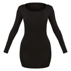 Petite Mini Robe En Jersey Noir à Manches Longues -Jolie Vêtue Soldes Magasin b3284decec54c171ab0534e81de8f1a974575137 cme1638 6