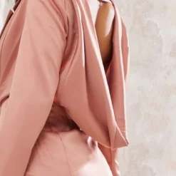 Robe Blazer Mauve Satinée à Dos Bénitier -Jolie Vêtue Soldes Magasin b361b9f57ef85244ddea5c1fe9aa3a47fd7fd3fa cnd3530 4