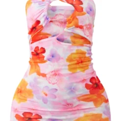 Logic Robe Moulante Fleurie Rose à Découpes Et Bretelle Asymétrique -Jolie Vêtue Soldes Magasin b362eb67fde0d5b033b55707e148a09ad605a3d8 cne8576 5