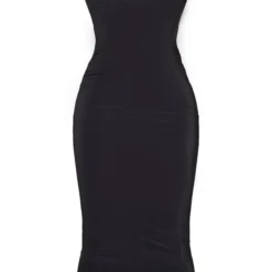 Shape Robe Longue Moulante Noire à Découpe Et épaule Nouée -Jolie Vêtue Soldes Magasin b3b073450946d77ef1040a63183f33906de1c217 cmt2269 6
