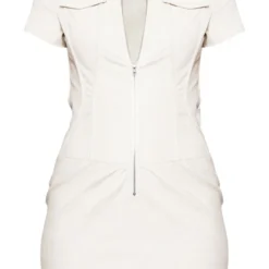 Robe Moulante En Similicuir Crème à Zip Et Liserés Structurants -Jolie Vêtue Soldes Magasin b3d6a983f5edbdc68323dc5e68d66306331d0fc0 cnd4392 5