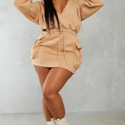 Shape Robe Pull Cache-coeur Camel Style Utilitaire à Décolleté Et Poches -Jolie Vêtue Soldes Magasin b473b6028668b67bfa96488a2cab8cac038b22a7 cnb0929 3