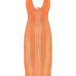 Robe Mi-longue En Maille Crochet Orange Brûlé Fleurie -Jolie Vêtue Soldes Magasin b4fb66aca78cc50d01fe3bca1c01af2515fe975f cnc8735 5
