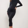 Maternité Robe De Grossesse Longue Noire Sculpt Luxe à Manches Longues -Jolie Vêtue Soldes Magasin b51540be79b5e0a06efe0ab2df2534fa115db4bf cnd3249 1