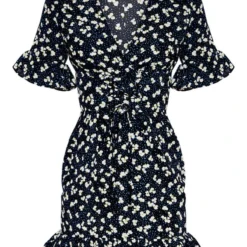 Robe Bleu Marine Imprimé Floral à Détail Corset -Jolie Vêtue Soldes Magasin b5518aebda5f9dae347e5458582d9a9cb92edc8a CMF5140 3