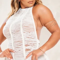 Shape Robe Longue En Maille Tricot Ajourée Crème à Dos Nu -Jolie Vêtue Soldes Magasin b693506592cbcb3aa9af0a24f202e9e66ff950e1 cne9174 4