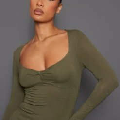 Robe Mi-longue Vert Sauge Kaki En Jersey à Noeud Sous Le Buste -Jolie Vêtue Soldes Magasin b6d58f8d28d1abc6d2c8ed339aa3a2a5ec755b15 cnc9055 4