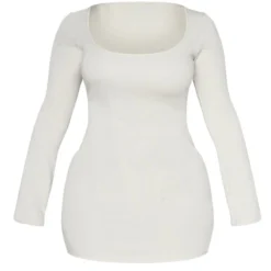 Shape Robe Texturée Bleu-vert à Col Carré Et Manches Longues -Jolie Vêtue Soldes Magasin b71dc65361915bc8bd11e72bf4af4274a60ba088 cnd0576 5