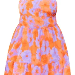 Plus Robe Droite En Popeline Orange Fleurie Froncée -Jolie Vêtue Soldes Magasin b77bb34d2af64948c18127ff036916e4c59ade9a cne4146 5