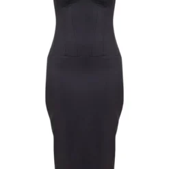 Robe Longue Tissée Noire à Détail Corset Et Bretelles -Jolie Vêtue Soldes Magasin b83a1c8eae34e65b65c2816334c78337a7109825 cnc7630 5