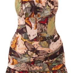 Plus Robe Moulante En Mousseline De Soie Multicolore Imprimée à Détail Corset -Jolie Vêtue Soldes Magasin b862f77c670786f61eff21a1b22eec9e7b176557 cne4063 5