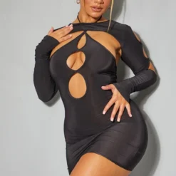 Shape Robe Très Moulante Noire à Découpes Et Superpositions -Jolie Vêtue Soldes Magasin b93ff2c09afb391743ac03466e6c3f4f28a5f6bf cmv2853 4