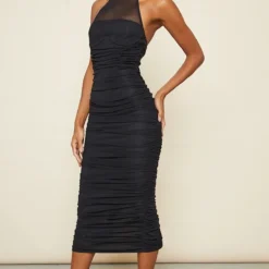 Robe Mi-longue En Mesh Noir Froncée à Armatures Et Col Montant 9 Robe Mi-longue En Mesh Noir Froncée à Armatures Et Col Montant -Jolie Vêtue Soldes Magasin b96c9e6666f39abc9b74f58a70036532d4e61e21 cnd0024 3