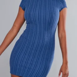 Robe Moulante Texturée Bleu Marine à Mancherons -Jolie Vêtue Soldes Magasin b998e8bf3ec035af3eb5aec40313ae7d392de990 cnd2190 4