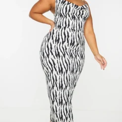 Plus Robe Longue Zébrée Multicolore à Col Bénitier -Jolie Vêtue Soldes Magasin b99a492cbb95d56d3ee47fb2f570ed9f44a94bb8 cms2360 4