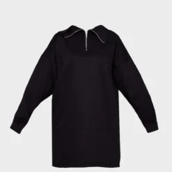 Zero Plus Robe Sweat Noire à Zip -Jolie Vêtue Soldes Magasin b9c6632452ad9cf3ce6437a083d19412346de513 cnb7043 5