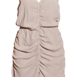 Robe Moulante Gris Pierre Texturée à Bretelles Et Fronces Sur Le Devant -Jolie Vêtue Soldes Magasin ba0ff2303cc450a91f2cad41076921cd91061ac2 cmy8332 6