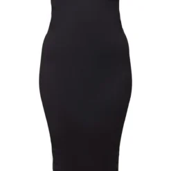 Robe Bustier Mi-longue Moulante Côtelée Noire -Jolie Vêtue Soldes Magasin ba753c897624f3093497691d69f87a9df90fa042 CMZ9718 5