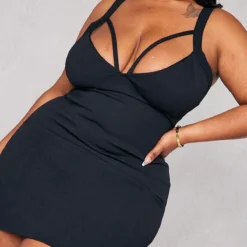 Plus Robe Moulante Noire à Bretelles -Jolie Vêtue Soldes Magasin bab31f93b51750f384c7895f98a579ed7c0ef376 cnb6948 4