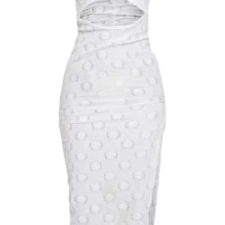 Robe Longue Blanche Découpée Brodée à Bretelles Et Buste Froncé -Jolie Vêtue Soldes Magasin bae7ad91b8e05680f7c23f298132e3aaef5e180d cnd8929 5