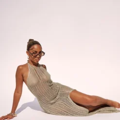 Petite Robe Dorée En Maille Tricot Pailletée à Dos Nu -Jolie Vêtue Soldes Magasin baf715b07c85081d54c42d04268f2addada3a814 cne2220 3