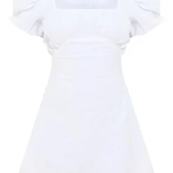 Robe Babydoll Blanche à Manches Bouffantes Et Col Carré -Jolie Vêtue Soldes Magasin bb13165e78860b1cfdd775c58024f5d41f9f54e0 cnd8936 5