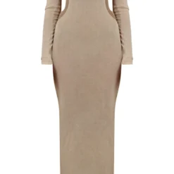 Robe Longue En Maille Transparente Crème Découpée à Manches Longues -Jolie Vêtue Soldes Magasin bb62ba912d13f456f9679099f36745c6511901f3 cnc5952 5