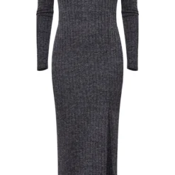 Robe Longue Côtelée Chinée Gris Anthracite à Découpes Et Manches Longues -Jolie Vêtue Soldes Magasin bc09f08b05469458607a233b732ff9c35c61a81a cnc2886 5