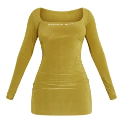 Plus Robe Très Moulante Vert Olive à Imprimé Et Détail Coutures -Jolie Vêtue Soldes Magasin bca9e539d2a0d528fb478798d612e135fb5e1f3b CMZ6272 6
