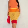 Plus Robe Mi-longue En Maille Tricot Orange à Rayures -Jolie Vêtue Soldes Magasin bd0c13b2810de06b4c1bc7e726c3988bf2ed7a65 cnd9068 1