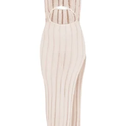 Robe Longue En Maille Transparente Découpée Crème à Dos Nu -Jolie Vêtue Soldes Magasin bd727533ed3ae3f60ebde9054db47d8785688f71 CMW3849 5