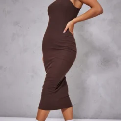 Robe Mi-longue Côtelée Chocolat à Liserés Et Dos Nageur -Jolie Vêtue Soldes Magasin bd837c3dca2b12f97b933416a7c154bb28e24d58 cnb1096 3