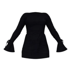 Robe Moulante En Jersey Texturé Noir Découpée Dans Le Dos -Jolie Vêtue Soldes Magasin bde1e4e71521d116055b17d69513f8f4837f444e cnd1338 5