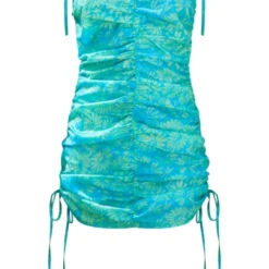 Robe Moulante Verte Fleurie Froncée à Dos Nu Et Bretelles -Jolie Vêtue Soldes Magasin be10324f8a6007b5df3dcf641bec993723ea2c12 cnd8919 5