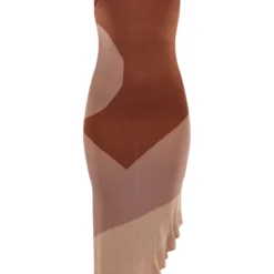 Robe Longue Asymétrique En Maille Tricot Gris Pierre Contrastante -Jolie Vêtue Soldes Magasin bec35f55d09018e1573b3f9210292366c0ba051f cnc5960 5